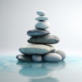 Zen stones in water. Zen concept. Harmony and meditation. Zen stones. created with Generative AI technology Royalty Free Stock Photo