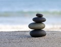 Zen style stones by the ocean Royalty Free Stock Photo