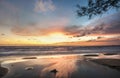 Zen sunset on tropical beach Royalty Free Stock Photo