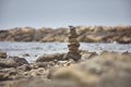 Zen symbol: stack of rocks on the beach Royalty Free Stock Photo