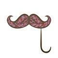 Zen tangle mustache on a stick. Zentangle whisker for carnival.