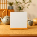 Zen Tea Table Blank Card for Message Display Royalty Free Stock Photo