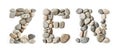 Zen Text Made of Stones Isolated