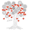 Zen tree of love with mandalas