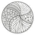 Zendala.Line art. Royalty Free Stock Photo