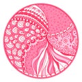 Zendala.Line art. Royalty Free Stock Photo