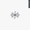 Zener diode dual, linear style sign for mobile concept and web design