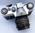 Zenit EM Reflex Camera - Moscow 1980 Royalty Free Stock Photo