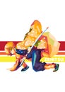 ZENITSU Demon Slayer Pop Art Style Royalty Free Stock Photo