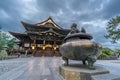 Exterior view of Zenko-ji Temple complex Ã¥ââÃ¥â¦â°Ã¥Â¯Âº. Hondo Ã¦ÅÂ¬Ã¥Â â Main Hall and Jokoro Ã§Å Â¶Ã©Â¦â¢Ã§ââ° Incense Burner