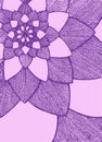 Zentangle abstract flower. Decorative flower. Hand drawn illustration. Ornament for Greeting Card. Purple and pink colors. Doodle Royalty Free Stock Photo