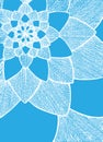 Zentangle abstract flower. Decorative flower. Hand drawn illustration. Ornament for Greeting Card. White lines on light blue Royalty Free Stock Photo