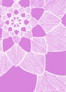 Zentangle abstract flower. Decorative flower. Hand drawn illustration. Ornament for Greeting Card. White lines on purple pink back Royalty Free Stock Photo