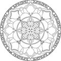 Zentangle adult coloring page, mandala.