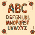 Zentangle Alphabet Colored