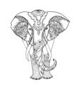 Zentangle animal. Stylized fantasy patterned elephant Royalty Free Stock Photo