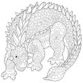 Zentangle ankylosaurus dinosaur Royalty Free Stock Photo