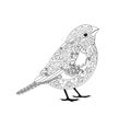 Zentangle bird colorful patterns Royalty Free Stock Photo