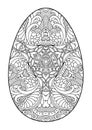 Zentangle black and white decorative Easter egg.