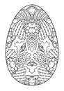 Zentangle black and white decorative Easter egg.