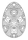 Zentangle black and white decorative Easter egg. Royalty Free Stock Photo