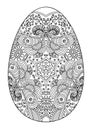 Zentangle black and white decorative Easter egg.