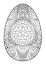Zentangle black and white decorative Easter egg. Royalty Free Stock Photo
