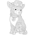 Zentangle chihuahua dog coloring page Royalty Free Stock Photo