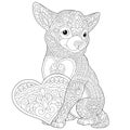 Zentangle chihuahua dog coloring page