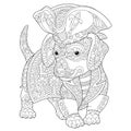 Zentangle dachshund dog coloring page Royalty Free Stock Photo