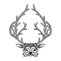 Zentangle deer. Hand Drawn illustration. Sketch Royalty Free Stock Photo