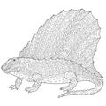 Zentangle dimetrodon dinosaur Royalty Free Stock Photo