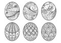 Zentangle easter eggs for coloring book for adult