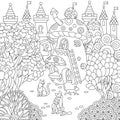 Zentangle fairy tale town Royalty Free Stock Photo