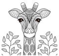 Zentangle giraffe head Royalty Free Stock Photo