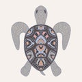 Zentangle graphic turtle. Hand drawn style vector illustration. Good for tattoo and design ethnic projects. Tribal totem animal.