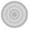 Zentangle inspired oriental mandala coloring page. Coloring book illustration for stress relief and relaxation.