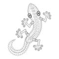 Zentangle Lizard totem for adult anti stress Coloring Page