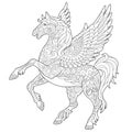 Zentangle pegasus horse Royalty Free Stock Photo