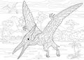 Zentangle pterodactyl dinosaur Royalty Free Stock Photo