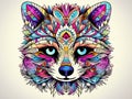 Zentangle raccoon head doodle