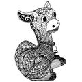 Zentangle style burro monochrome sketch, coloring page antistress