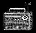 zentangle style retro radio streo illustration, hand drawing Royalty Free Stock Photo