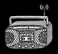 zentangle style retro radio streo vector illustration Royalty Free Stock Photo