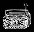 zentangle style retro radio streo vector illustration Royalty Free Stock Photo