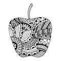Zentangle stylized apple