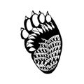 Zentangle stylized bear paw. Sketch for tattoo or t-shirt.