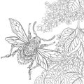 Zentangle stylized beetle insect Royalty Free Stock Photo