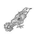 Zentangle stylized bird Royalty Free Stock Photo