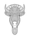 Zentangle stylized bull head Royalty Free Stock Photo